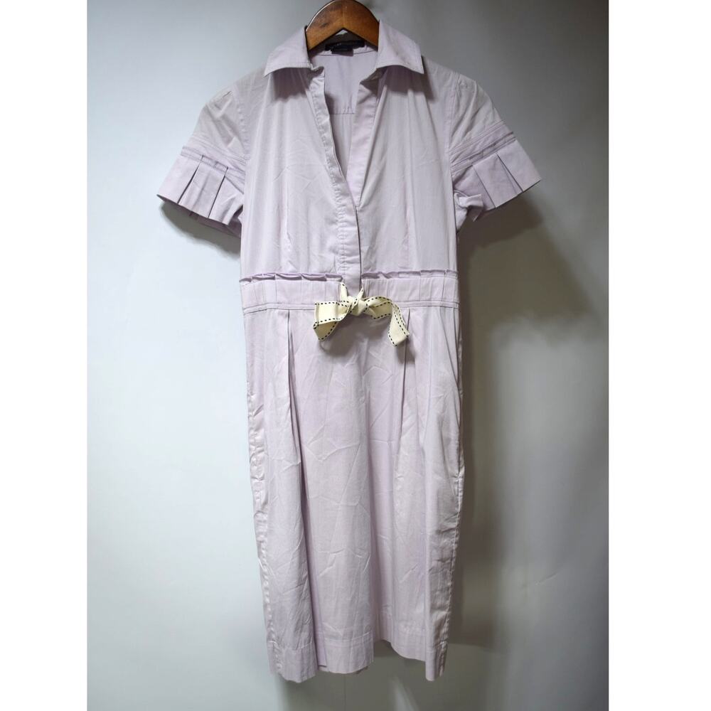 BCBG Max Azria Light Pink Shirt Dress Tie Waist Midi Dress Size M